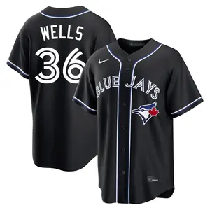 David Wells Toronto Blue Jays Replica Fashion Out Jersey - Black