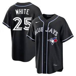 Devon White Toronto Blue Jays Replica Black Fashion Out Jersey - White