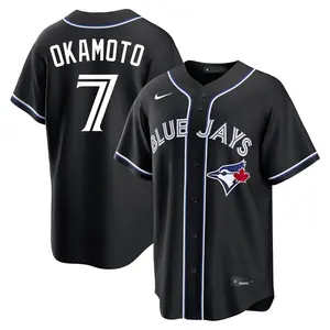 Kazuma Okamoto Toronto Blue Jays Youth Replica Fashion Out Jersey - Black