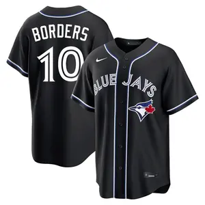 Pat Borders Toronto Blue Jays Youth Replica Fashion Out Jersey - Black